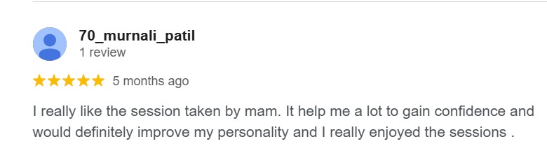 Google review screenshot for Sayali Saptarshi