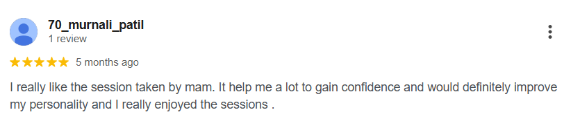 Google review screenshot for Sayali Saptarshi